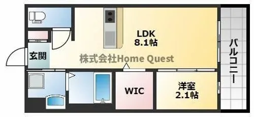 リアコート長瀬【1階】の間取り