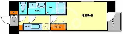 スプランディッド京橋EAST【7階】の間取り