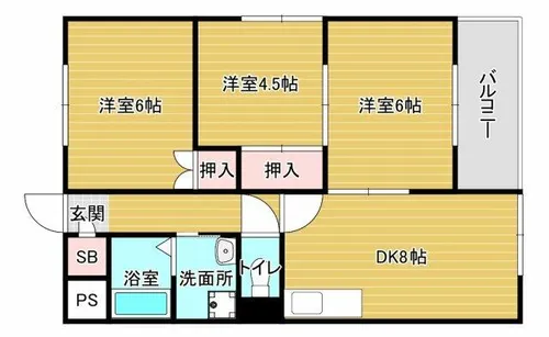 ユートピアハイツ金剛【4階】の間取り