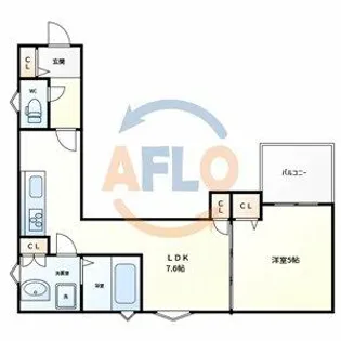 クリエオーレ東中浜【2階】の間取り