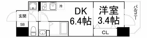 エスリードレジデンス都島デュオ【13階】の間取り