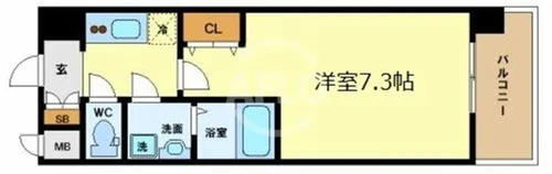レジュールアッシュ梅田WESTGATE【11階】の間取り