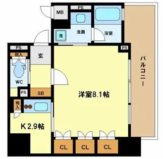 リーガル京町堀【2階】の間取り