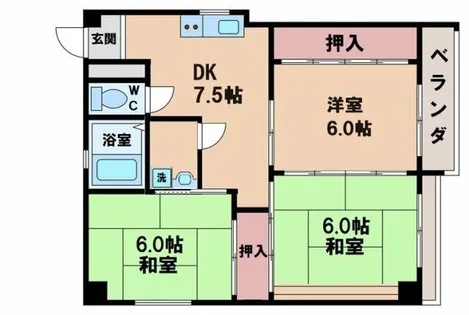 相生コーポ【2階】の間取り