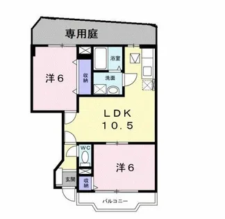フィル・ヒューゲル【1階】の間取り