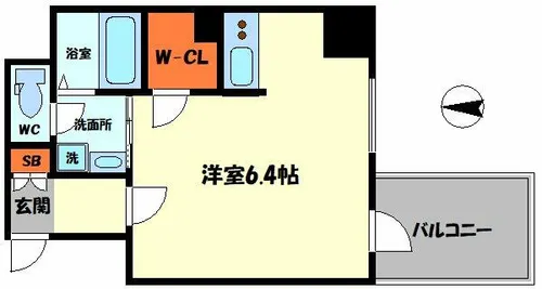 プレサンス難波南アーバニッシュ【7階】の間取り