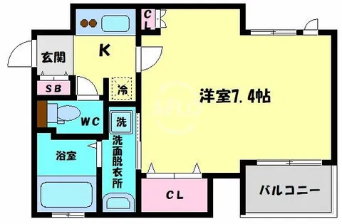 アクティ北浜【6階】の間取り