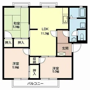 ヴィラ錦【2階】の間取り