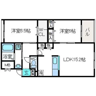 メゾピアノ上牧【203号室】の間取り