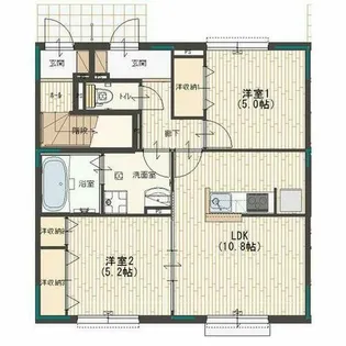 カーサ・デルソーレKHK B棟【103号室】の間取り