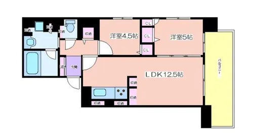 プレサンスタワー北浜【12階】の間取り