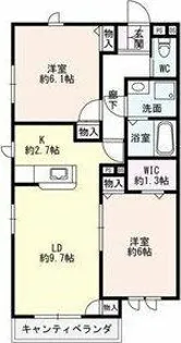 デュラアサヒC棟【C201号室】の間取り