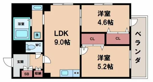 ライオンズマンション四天王寺【7階】の間取り
