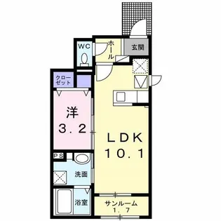 パークサイド針崎 弐番館【1階】の間取り