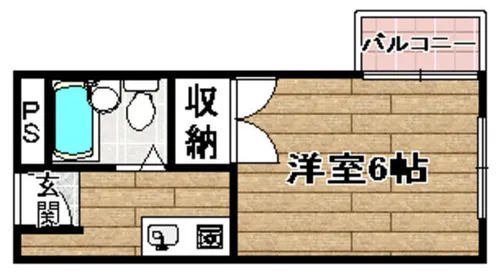 クローバーMオザキA棟【A202号室】の間取り