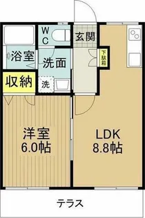 ハイツボヌール B棟【1階】の間取り