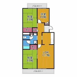 エスポワール岩湧【1階】の間取り