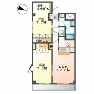 サンライト川向井【1階】の間取り