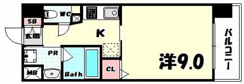ベルフェリーク新神戸【4階】の間取り