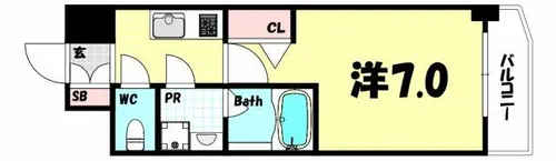 ファーストレジデンス三宮イースト【3階】の間取り