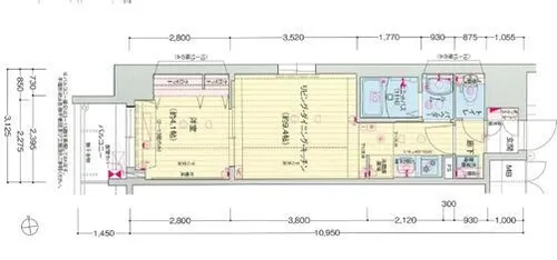 ファステート難波デラックス【1301号室】の間取り