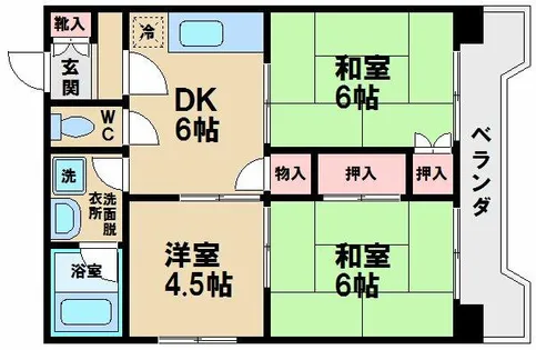 モンリベルテ天王寺【3階】の間取り