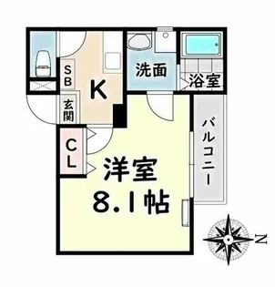 クレフラスト大同B【1階】の間取り