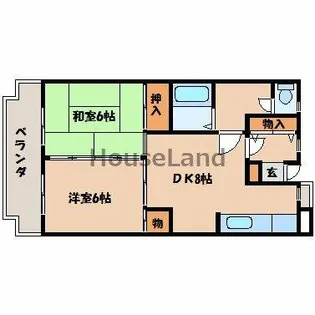 シャルル岩出【4階】の間取り