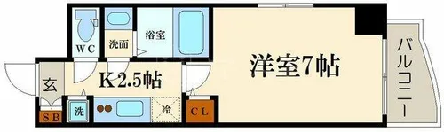 Fortuney北堀江【6階】の間取り