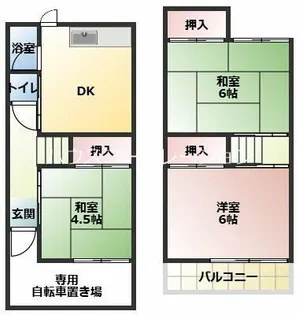 兵庫県尼崎市塚口町3丁目【テラスハウス】の間取り