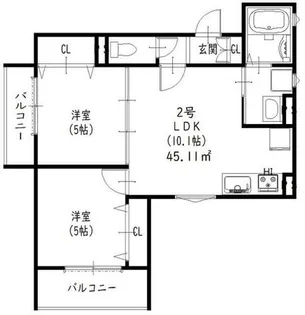 大阪府四條畷市中野本町【アパート】の間取り