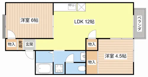 レークハイツこざわ【103号室】の間取り