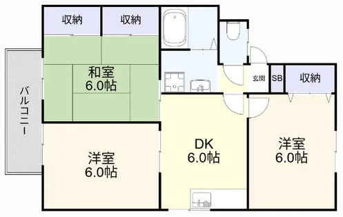 セジュールベフA棟【203号室】の間取り