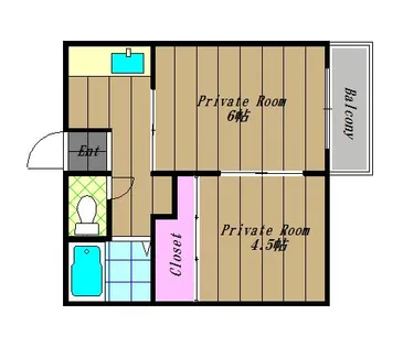 コーポラスしずⅡ【2階】の間取り