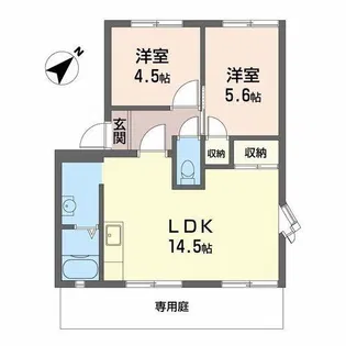ファミール向陽台【1階】の間取り