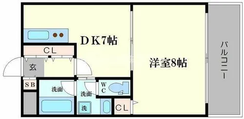 エクレール夕陽ヶ丘【5階】の間取り