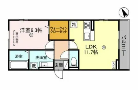 クオーレ神和【3階】の間取り