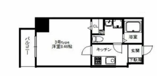 R SQUARE 東天満【6階】の間取り