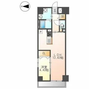 GRANDUKE正木【15階】の間取り