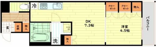 ザ・パークハビオ堂島【5階】の間取り