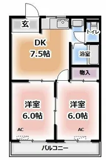 オスカー桜木A棟【5階】の間取り