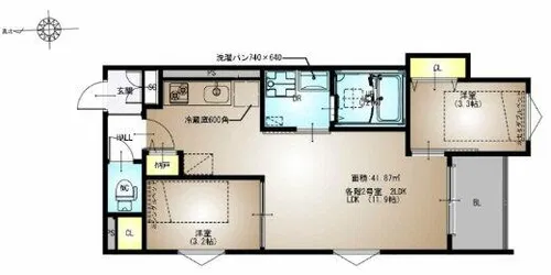 REGALEST喜連瓜破2【302号室】の間取り
