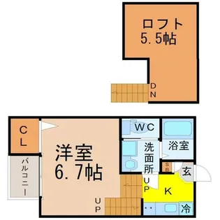 ハーモニーテラス西野町【2階】の間取り