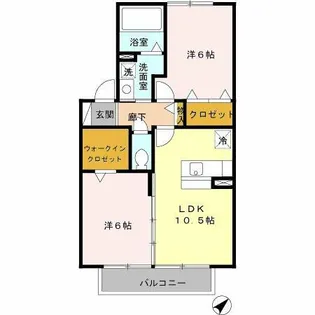 セジュールアラコ B【201号室】の間取り