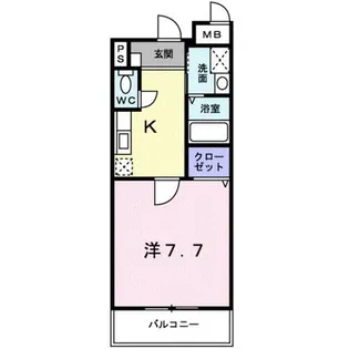 シャン・ド・フルール【1階】の間取り