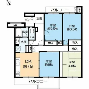 研究学園5団地 523号棟【4階】の間取り