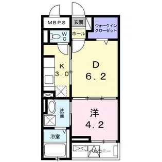 ヴォワ ラクテ サウス【103号室】の間取り