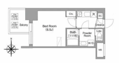 コンフォリア・リヴ大阪本町【9階】の間取り