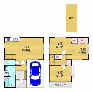 大阪府富田林市錦織北1丁目【一戸建】の間取り