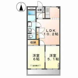 ラフィーネ中央台【1階】の間取り